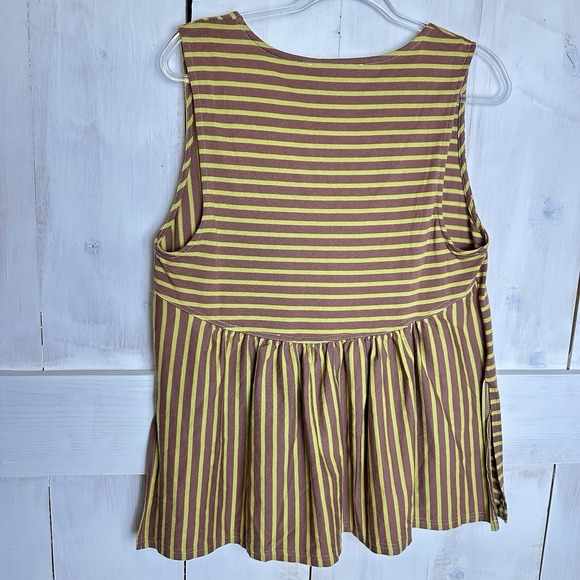 Free People‎ Beach Julie Striped Tunic - Avocado Combo Sz XS BROWN GREEN NWOT - Picture 7 of 8
